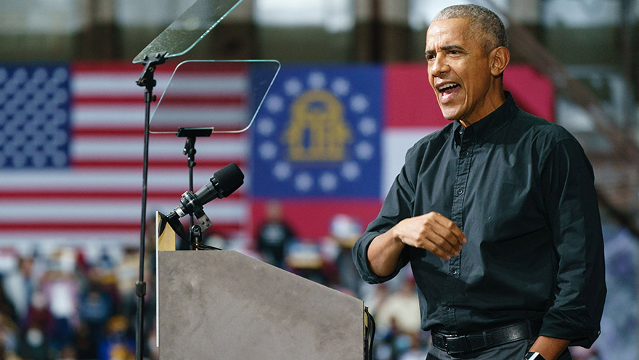 Mantan Presiden AS Barack Obama. (Elijah Nouvelage/Bloomberg)