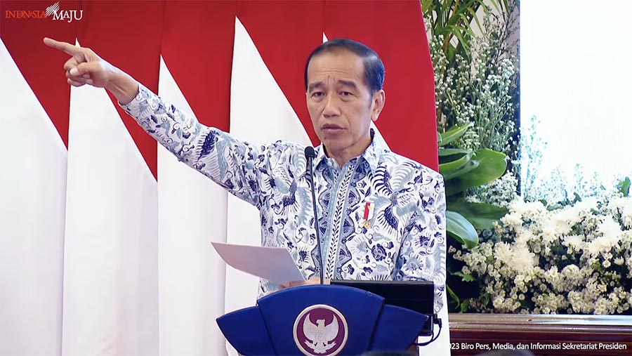 Pengarahan Presiden Jokowi Kepada Penjabat Kepala Daerah Seluruh Indonesia, 30 Oktober 2023. 9Tangkapan Layar Youtube Setpres)