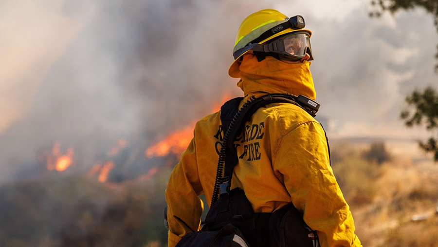 Badan Meteorologi Nasional juga mengeluarkan peringatan kualitas udara untuk wilayah tersebut karena asap kebakaran hutan. (Ethan Swope/Bloomberg)