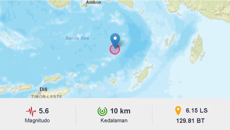 Peta gempa di Tanimbar, Maluku (BMKG.go.id)