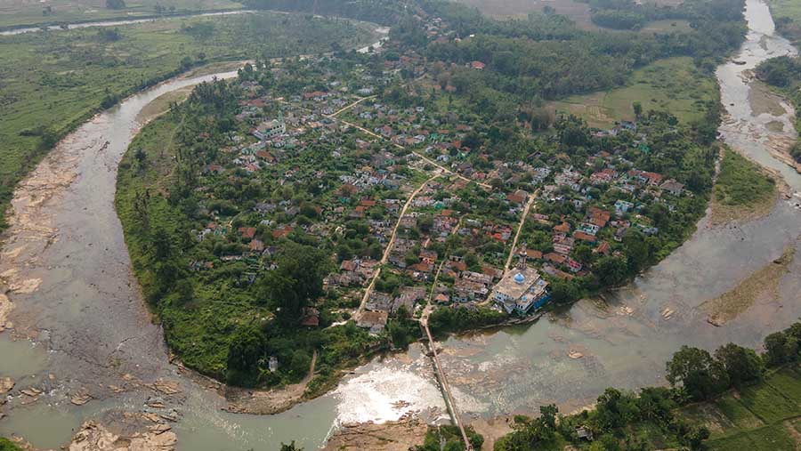 Kampung mati ini akan ditenggelamkan untuk mengairi Bendungan Karian. (Bloomberg Technoz/Andrean Kristianto)