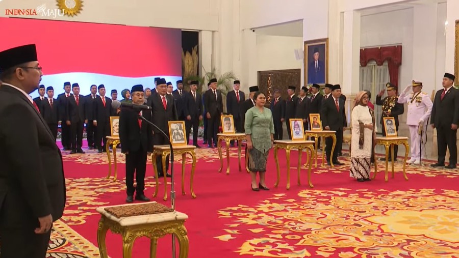 Acara penganugerahan gelar pahlawan nasional kepada enam tokoh oleh Presiden Jokowi. (Tangkapan layar Youtuber Setpres RI)