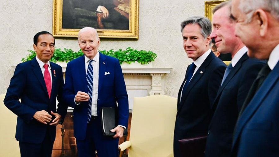 Presiden Jokowi menyampaikan agar kemitraan kedua negara dapat berkontribusi terhadap perdamaian global. (BPMI Setpres/Laily Rachev)