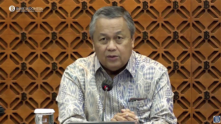 Gubernur Bank Indonesia, Perry Warjiyo saat Pengumuman Hasil Rapat Dewan Gubernur (RDG) Bulanan Bulan November 2023. (Youtube BI)