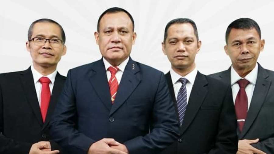 Wakil Ketua KPK Nawawi Pomolango (paling kanan) di jajaran pimpinan KPK (Instagram KPK)