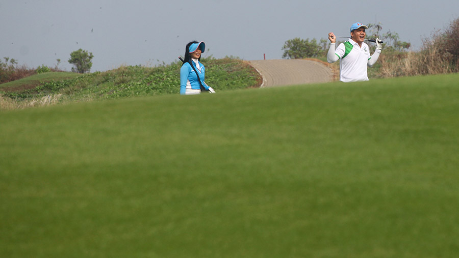 Turnamen golf ini sangat menarik karena mempertemukan peserta dari berbagai kalangan dan industri. (Bloomberg Technoz/Andrean Kristianto)