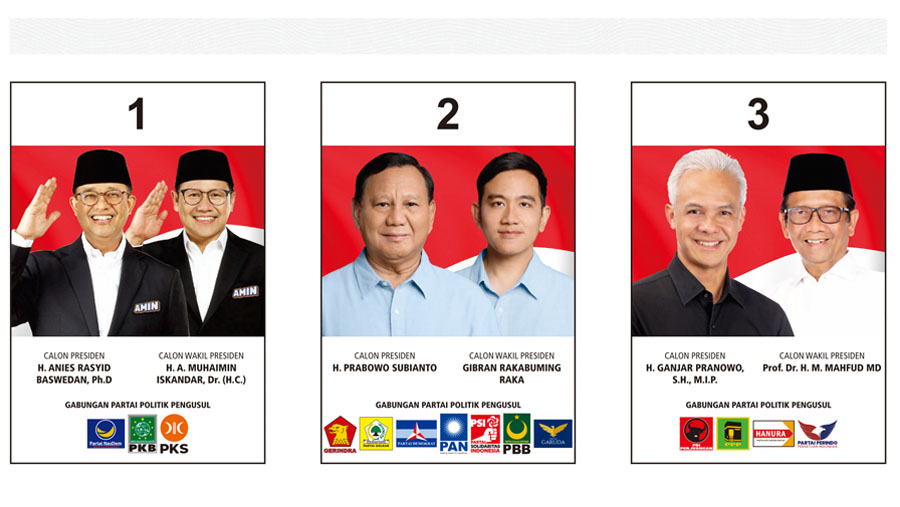 Contoh Surat Suara Pilpres 2024. (Ist)