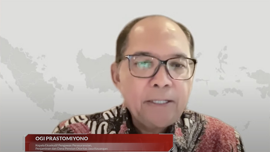 Kepala Eksekutif Pengawas Perasuransian, Penjaminan, dan Dana Pensiun OJK, Ogi Prastomiyono saat RDK Bulanan November 2023. (Youtube OJK)