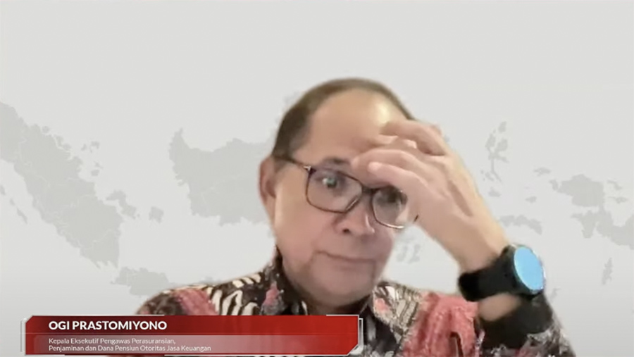 Kepala Eksekutif Pengawas Perasuransian, Penjaminan, dan Dana Pensiun OJK, Ogi Prastomiyono saat RDK Bulanan November 2023. (Youtube OJK)