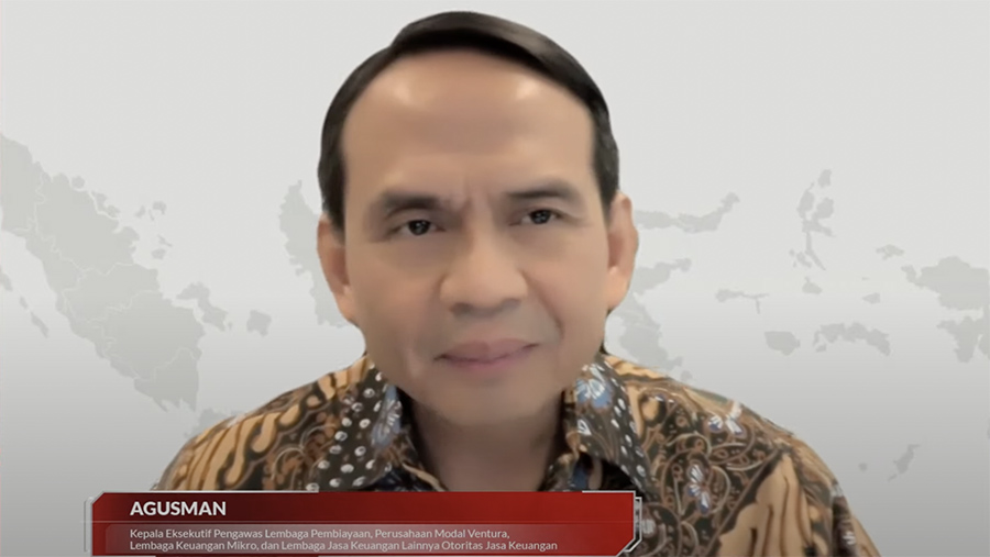 Kepala Eksekutif Pengawas Lembaga Pembiayaan, Perusahaan Modal Ventura, Agusman saat RDK Bulanan November 2023. (Youtube OJK)