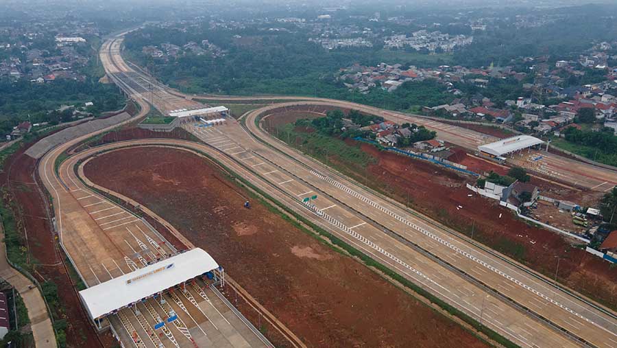 Jalan Tol Cijago menghubungkan Jalan Tol Jakarta-Bogor-Ciawi (Jagorawi). (Bloomberg Technoz/Andrean Kristianto)