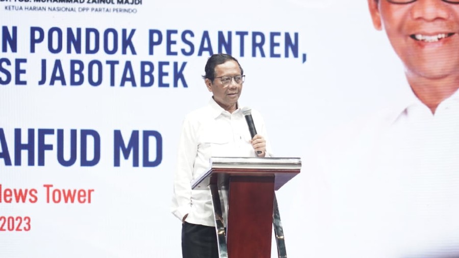 Menko Polhukam yang juga Cawapres Mahfud MD (Bloomberg Technoz/Pramesti Regita Cindy)