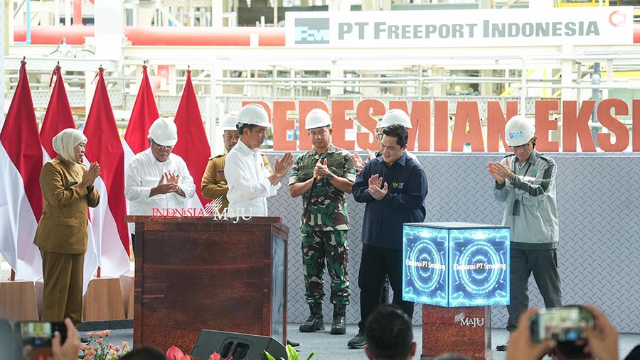 Peresmian smelter PT Freeport di Gresik, Jawa Timur. (Dok. Kementerian BUMN)