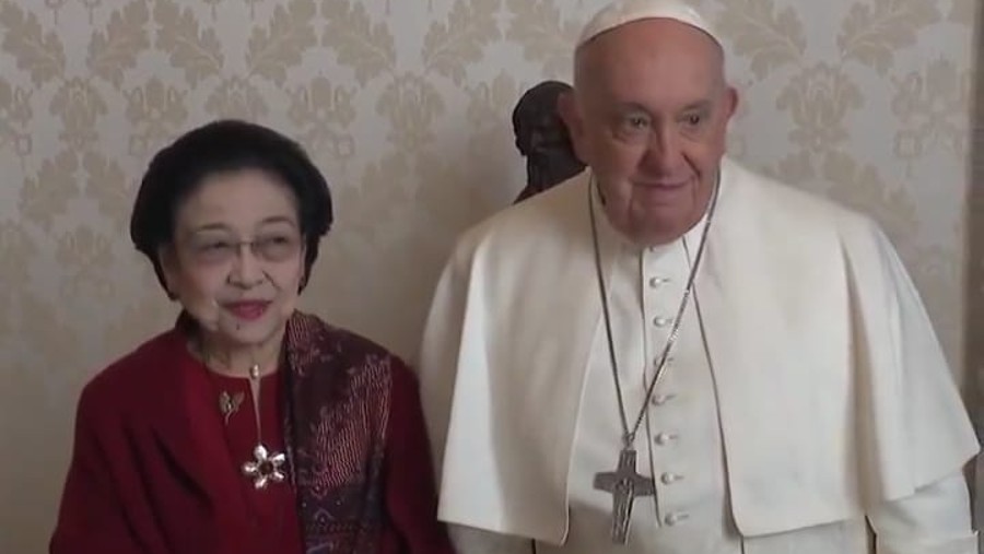 Paus Fransiskus dan Megawati Soekarnoputri (Twiiter/X Vatican News)
