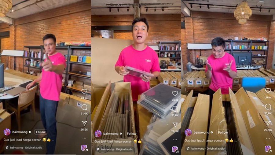 Baim Wong promo jual iPad murah.. (Dok: Tangkapan Layar/Tiktok Baim Wong)	