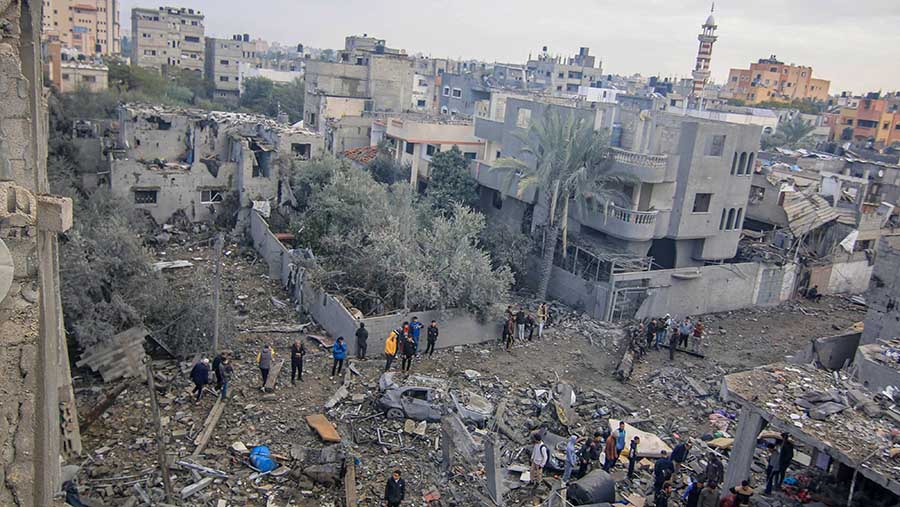 Sejak konflik terjadi pada 7 Oktober lalu, Israel terus menggempur Jalur Gaza. (Ahmad Salem/Bloomberg)