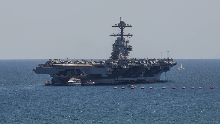 Kapal induk USS Gerald R Ford. (Sumber: Bloomberg)