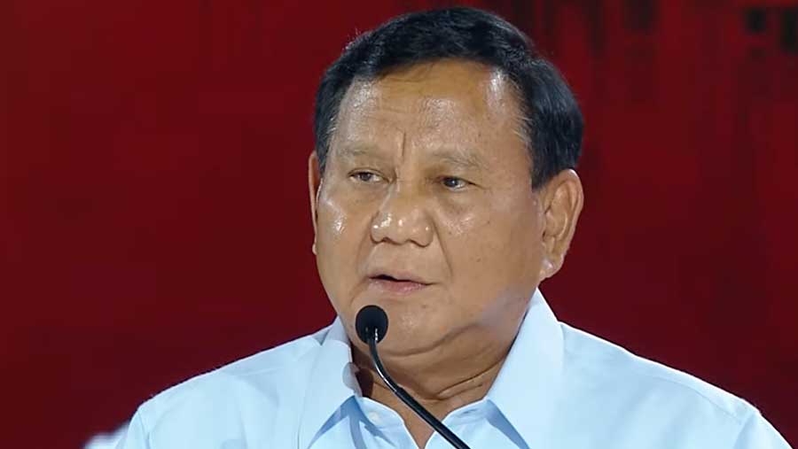 Prabowo Debat Capres 7 Januari 2024 (Tangkapan Layar Youtube KPU RI)