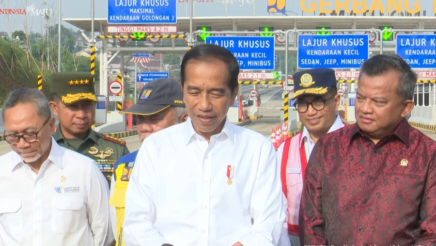 Presiden Jokowi saat meresmikan tol Cinere-Pamulang (YouTube Sekretariat Presiden)