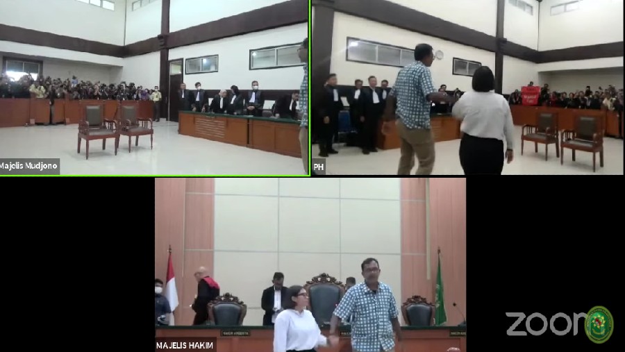 Sidang putusan kasus Lord Luhut Haris Azhar dan Fatia Maulidiyanti (YouTube PN Jaktim)
