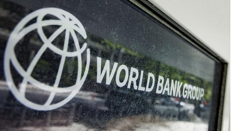 Kantor pusat World Bank Group saat pertemuan musim semi Dana Moneter Internasional (IMF) dan Bank Dunia di Washington, DC, AS (Samuel Corum/Bloomberg)