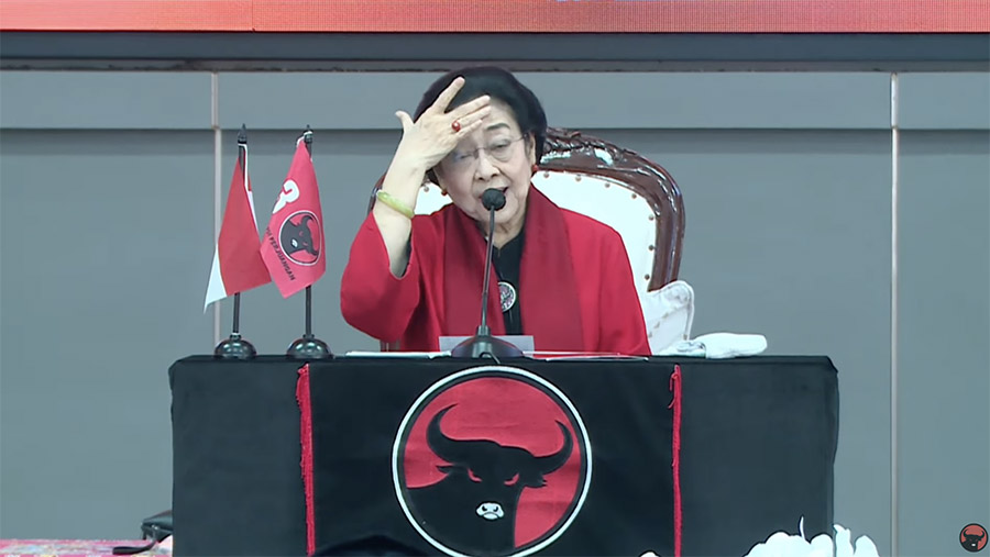 Ketua Umum PDIP, Megawati Soekarnoputri. (10/1/2024). (Tangkapan Layar Youtube PDIP)