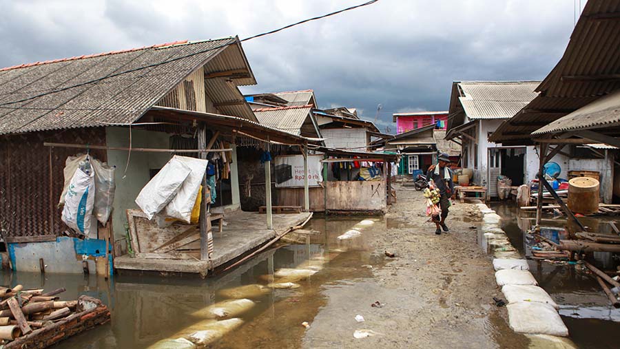 Nantinya ada beberapa rumah di kampung nelayan ini akan terkena dampak penggusuran. (Bloomberg Technoz/Andrean Kristianto)