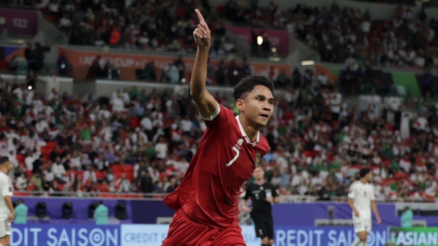 Pemain Timnas Indonesia Marselino Ferdinan mencetak gol di Piala Asia 2023 Qatar (Dok. PSSI)