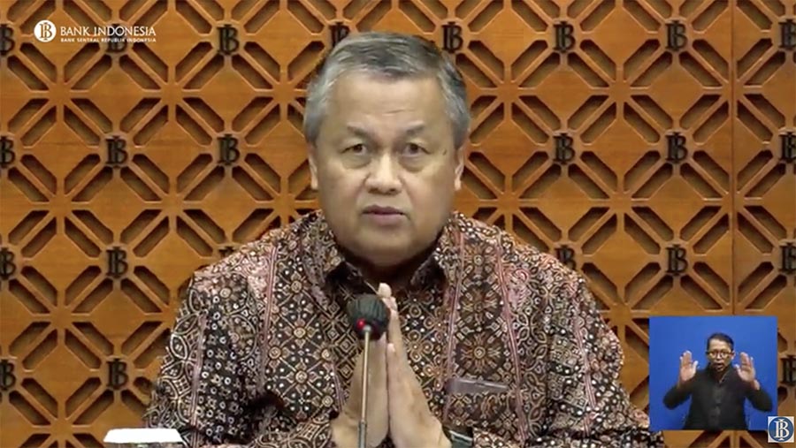 Gubernur Bank Indonesia, Perry Warjiyo saat pengumuman Hasil Rapat Dewan Gubernur (RDG) Bulanan Bulan Januari 2024. (Youtube Bank Indoneesia)