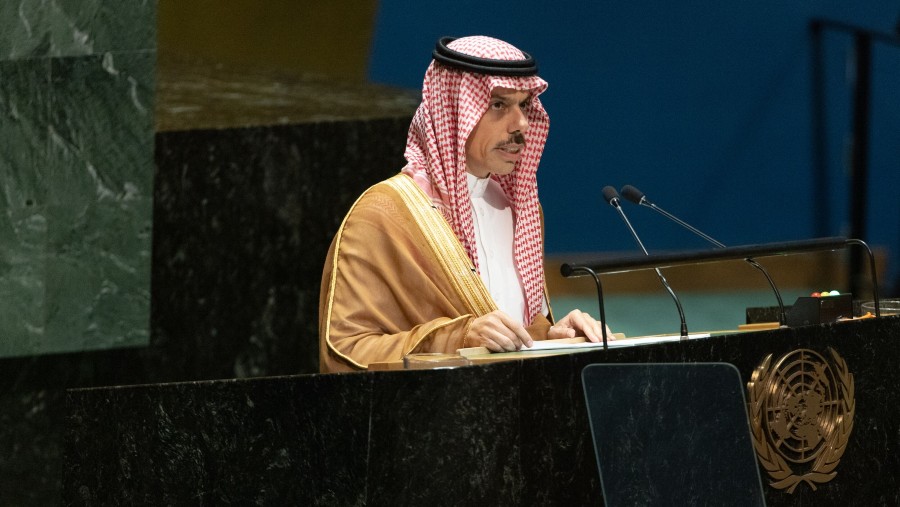 Menteri Luar Negeri Arab Saudi Faisal bin Farhan Al Saud. (Fotografer: Jeenah Moon/Bloomberg)