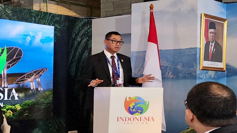 Direktur Utama PLN, Darmawan Prasodjo dalam sambutannya menyampaikan, guna mengatasi krisis iklim dunia, komunitas global mesti bersatu. (Dok: PLN)
