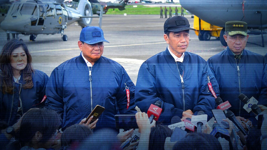 Ilustrasi Presiden Jokowi dan Prabowo Subianto (Dennis A. Pratama/Bloomberg Technoz)
