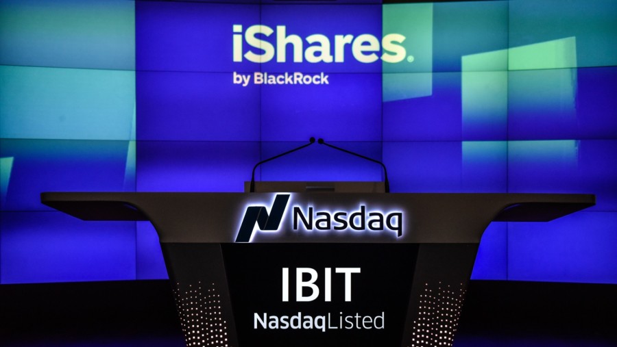 ETF Bitcoin Spot milik BlackRock, BlackRock’s iShares Bitcoin Trust dengan ticker IBIT. (Dok: Bloomberg)