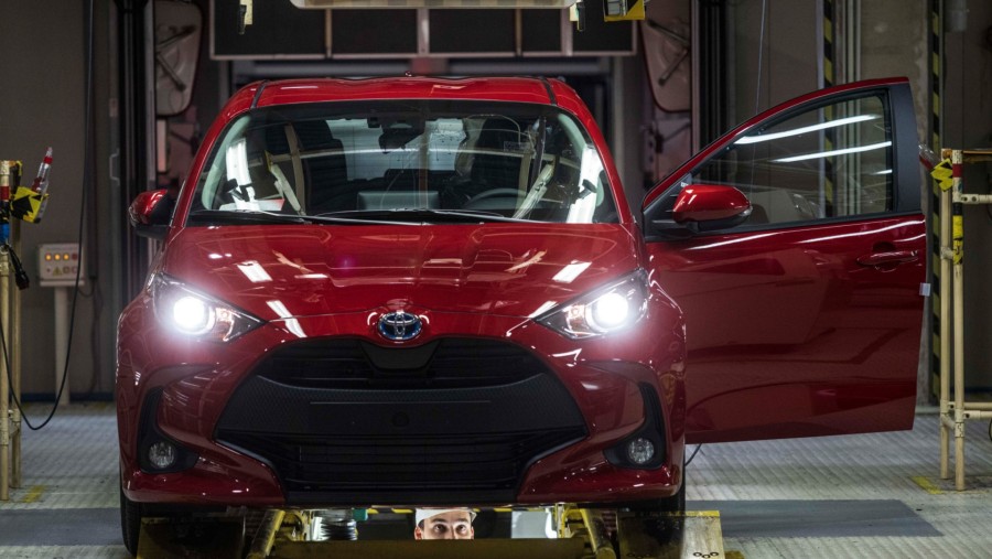 Pembuatan mobil di pabrik Toyota Republik Ceska./Bloomberg-Milan Jaros
