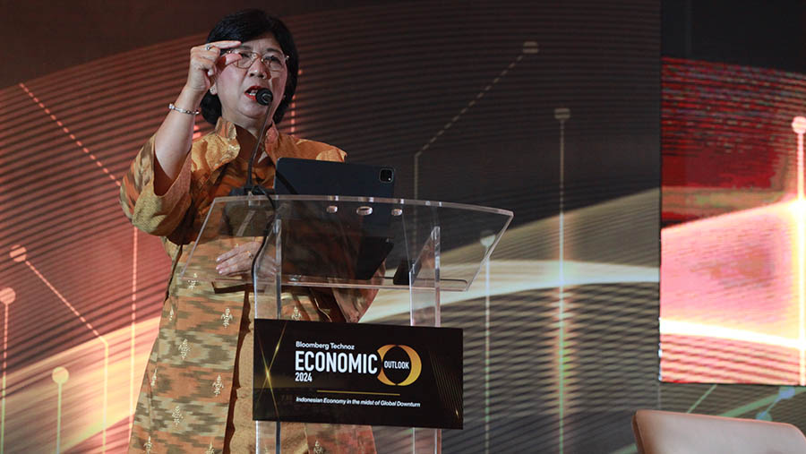 Deputi Gubernur Senior Bank Indonesia, Destry Damayanti, (Bloomberg Technoz/Andrean Kristianto)