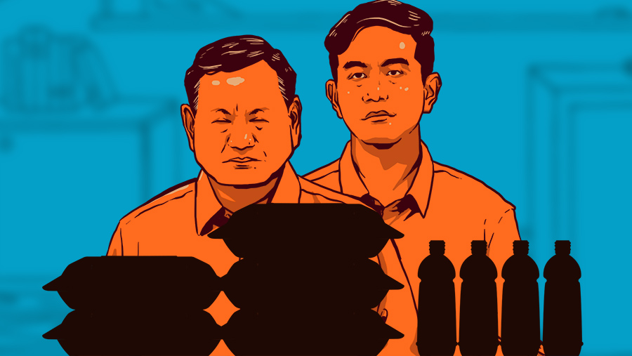 Ilustrasi Program Makan Siang Gratis Prabowo-Gibran (Arie Pratama/Bloomberg Technoz)