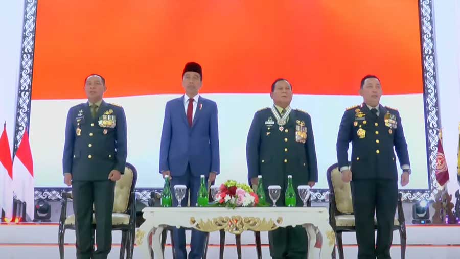 Rapim TNI Polri 2024 Kenaikan Pangkat Jenderal Prabowo (Sumber: YouTube Kompas.com)