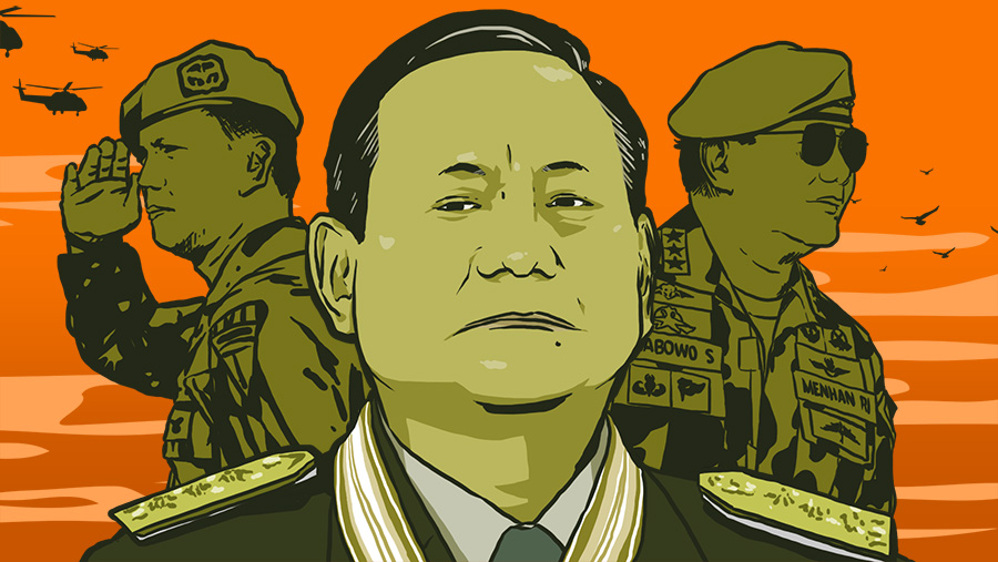 Cover Perjalanan Karier Militer Jenderal Kehormatan Prabowo Subianto (Arie Pratama/Bloomberg Technoz)
