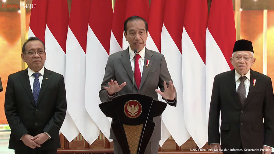 Keterangan Pers Presiden Jokowi di Pangkalan TNI AU Halim Perdanakusuma, 4 Maret 2024. (Tangkapan Layar Youtube Setpres)