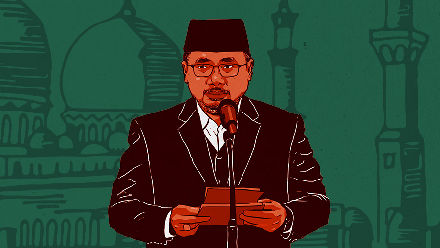 Cover Poin Surat Edaran Ramadan Menag: Atur Speaker dan Khutbah Masjid (Arie Pratama/Bloomberg Technoz)