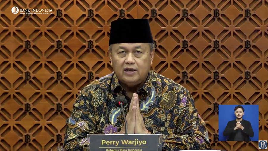 Gubernur Bank Indonesia, Perry Warjiyo saat Pengumuman Hasil Rapat Dewan Gubernur (RDG) Bulanan Bulan Maret 2024. (Youtube Bank Indonesia)