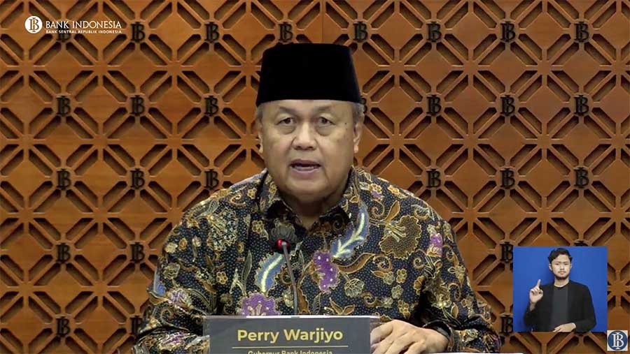 Gubernur Bank Indonesia, Perry Warjiyo saat Pengumuman Hasil Rapat Dewan Gubernur (RDG) Bulanan Bulan Maret 2024. (Youtube Bank Indonesia)