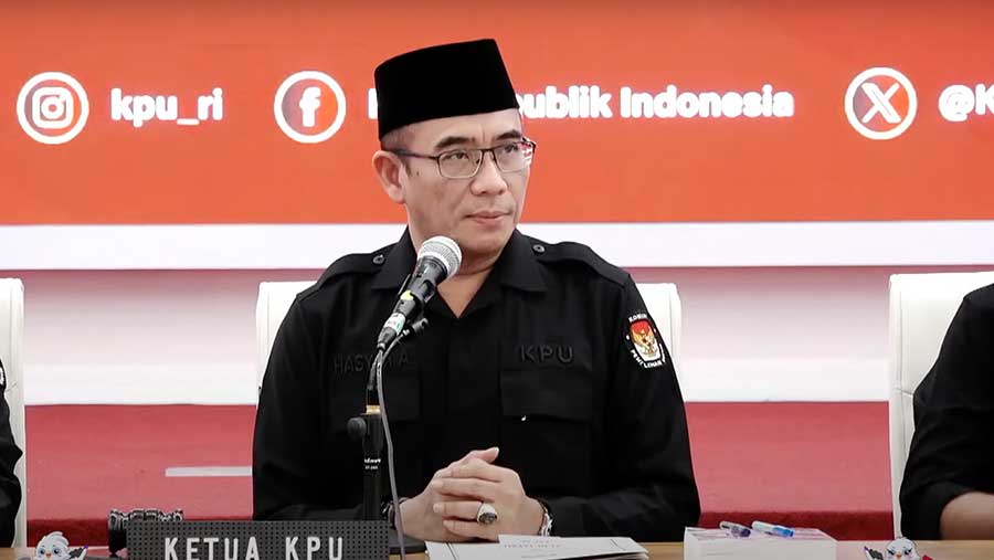 HASYIM ASY'ARI RAPAT PLENO TERBUKA PENETAPAN HASIL PEMILU 2024 TINGKAT NASIONAL (YouTube KPU RI)