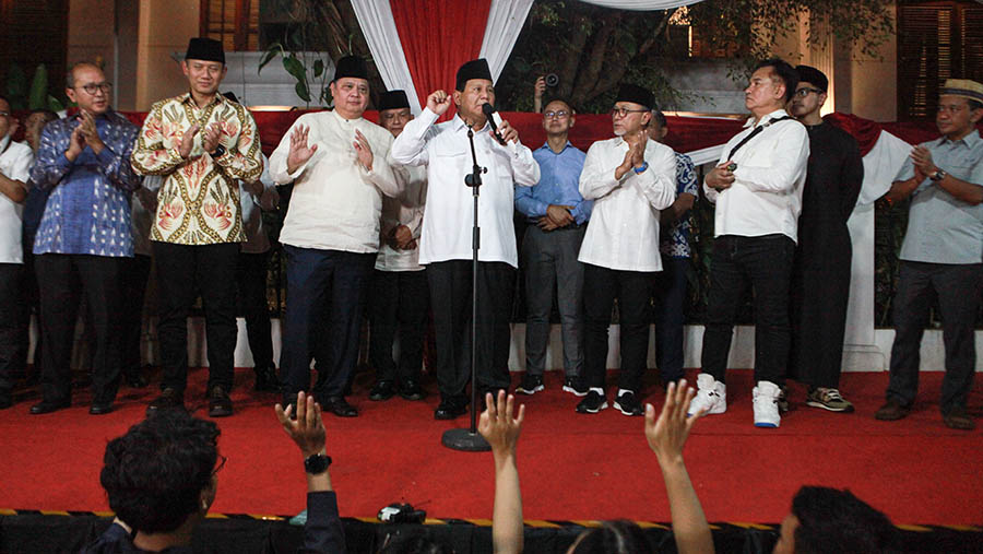 Prabowo memastikan mandat rakyat kini ada di tangannya. (Bloomberg Technoz/ Andrean Kristianto)