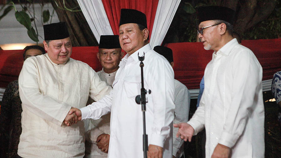 Prabowo mengingatkan tantangan bangsa ke depan masih sangat besar. (Bloomberg Technoz/ Andrean Kristianto)
