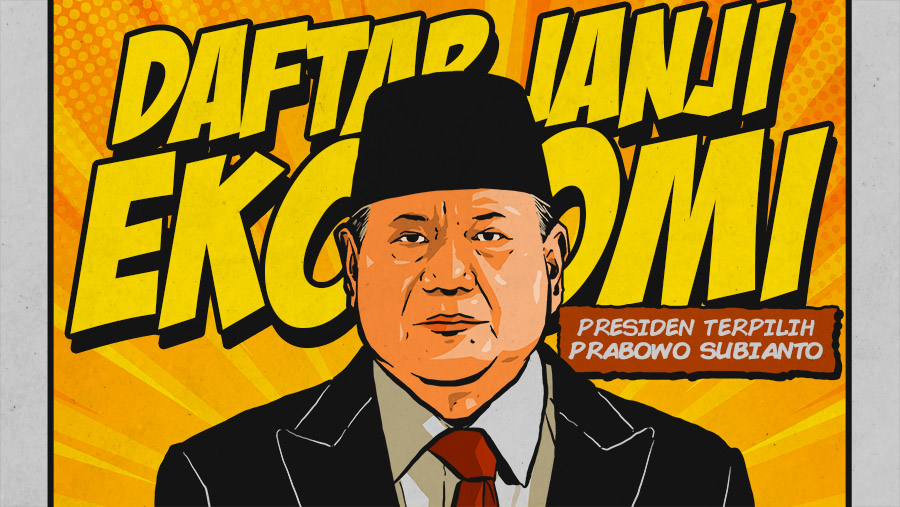 Cover Daftar Janji Ekonomi Presiden Terpilih Prabowo Subianto (Arie Pratama/Bloomberg Technoz)