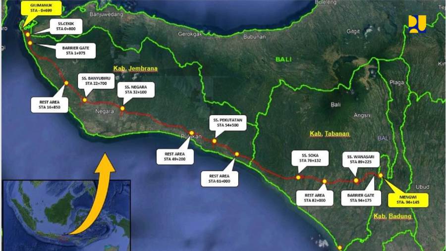 Rencana Pembangunan Tol Mengwi-Gilimanuk. (Dok: Pu.go.id)