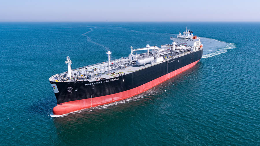 PT Pertamina International Shipping (PIS) tambah armada kapal tipe Very Large Gas Carriers (VLGC) yang dinamai Kapal Pertamina Gas Dahlia. (Dok. PIS)
