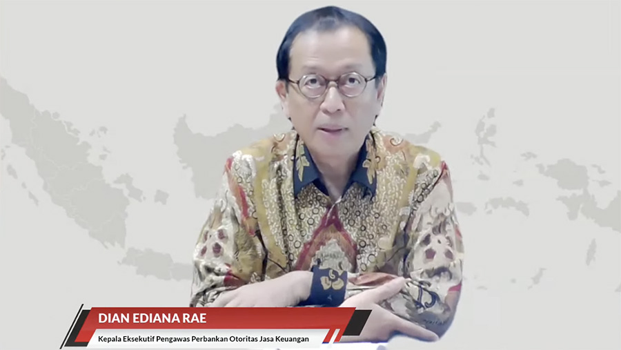 Kepala Eksekutif Pengawas Perbankan Otoritas Jasa Keuangan (OJK) Dian Ediana Rae saat konfrensi pers Hasil RDK Bulanan April 2024. (Youtube OJK)