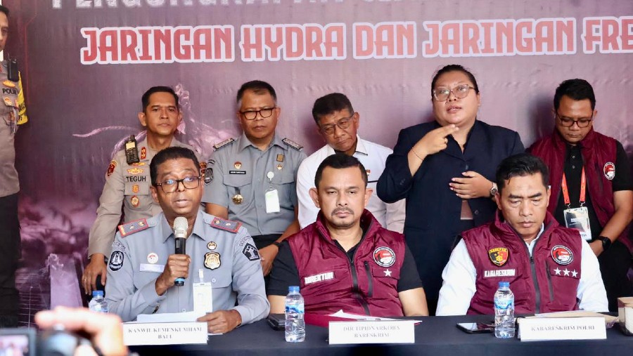 Bareskrim Polri dan Kemenkumham ungkap sindikat jaringan Hydra, pengedar narkoba di Bali. (Dok. Kemenkumham)